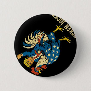Badge Rond 5 Cm Jockey de poulet Trump Mème amusant