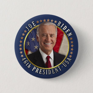 Badge Rond 5 Cm Joe Biden 46e Président USA Photo commémorative