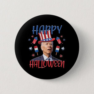 Badge Rond 5 Cm Joe Biden a confondu Joyeux 4ème d'Halloween Quatr