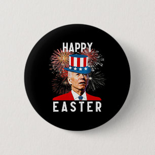 Badge Rond 5 Cm Joe Biden Heureux Pâques Pour 4 juillet Drôle