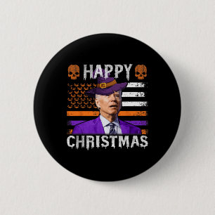 Badge Rond 5 Cm Joe Biden Joyeux Halloween Joyeux Noël Drapeau amé
