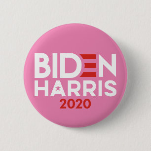 Badge Rond 5 Cm Joe Biden Kamala Harris 2020 Rouge blanc rose