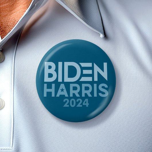 Badge Rond 5 Cm Joe Biden Kamala Harris 2024 bleu blanc