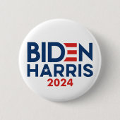 Badge Rond 5 Cm Joe Biden Kamala Harris 2024 Rouge blanc bleu (Devant)