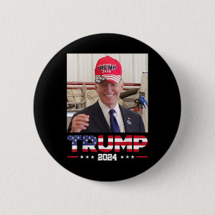 Badge Rond 5 Cm Joe Biden Portant Un Casquette Trump