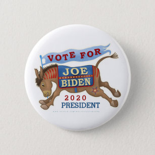Badge Rond 5 Cm Joe Biden pour l'âne 2020 de président Démocrate