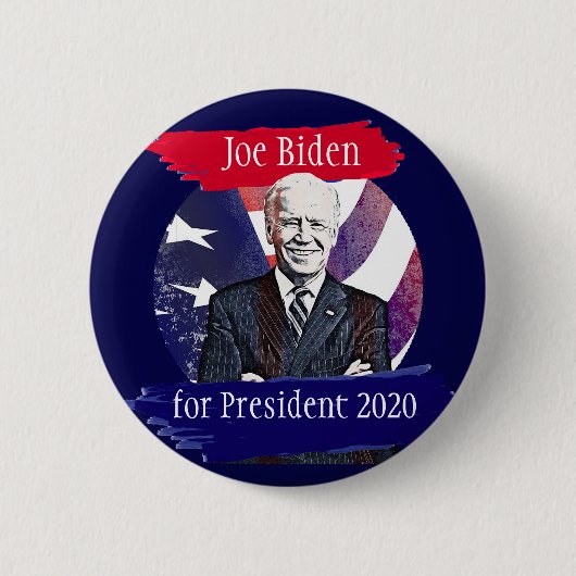 Badge Rond 5 Cm Joe Biden pour le scrutin présidentiel de 2020 aux (Devant)