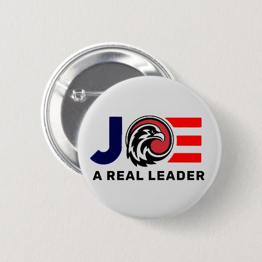 Badge Rond 5 Cm Joe Biden : Un vrai leader (Devant & derrière)