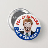Badge Rond 5 Cm Joe Kennedy anonyme occupent (Devant & derrière)