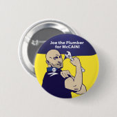 Badge Rond 5 Cm Joe le bouton de plombier (Devant & derrière)