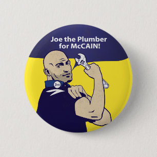 Badge Rond 5 Cm Joe le bouton de plombier