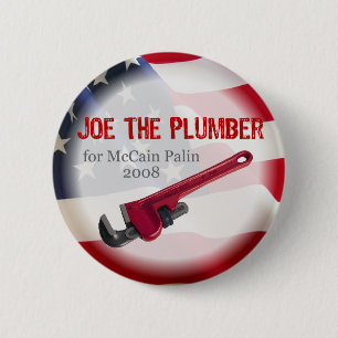 Badge Rond 5 Cm Joe le plombier pour le bouton de McCain
