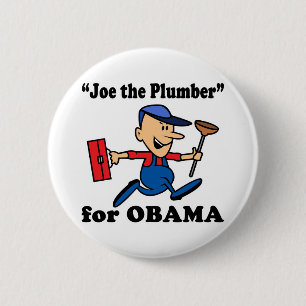Badge Rond 5 Cm Joe le Plombier pour Obama