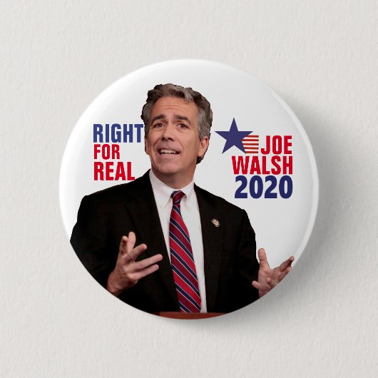 Badge Rond 5 Cm Joe Walsh pour le Président 2020 (Devant)