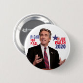 Badge Rond 5 Cm Joe Walsh pour le Président 2020 (Devant & derrière)