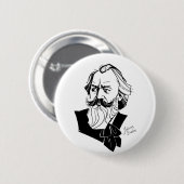 Badge Rond 5 Cm Johannes Brahms (Devant & derrière)