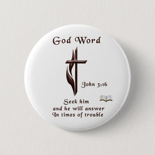Badge Rond 5 Cm John 3:16 (Devant)