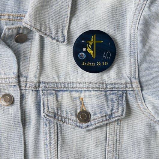 Badge Rond 5 Cm John 3:16 (En situation)