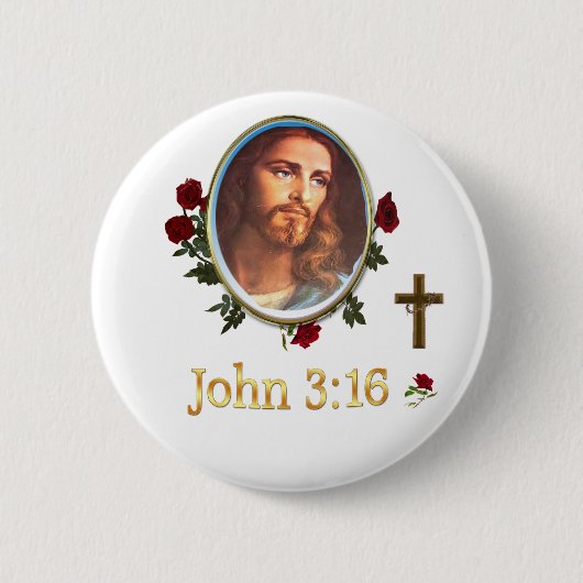Badge Rond 5 Cm John 3:16 (Devant)