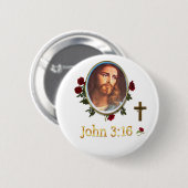 Badge Rond 5 Cm John 3:16 (Devant & derrière)