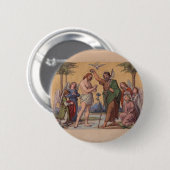 BADGE ROND 5 CM JOHN BAPTISANT JÉSUS (Devant & derrière)