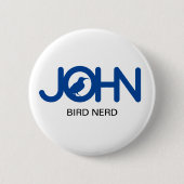 Badge Rond 5 Cm John Bird Nerd (Devant)