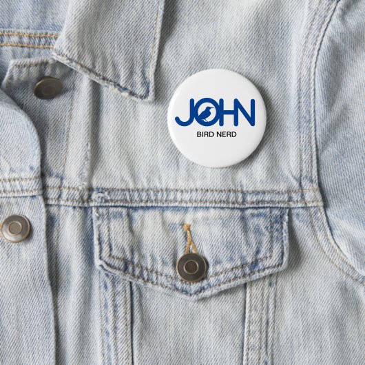Badge Rond 5 Cm John Bird Nerd (En situation)