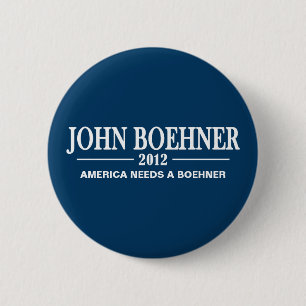 Badge Rond 5 Cm John Boehner 2012 - l'Amérique a besoin d'un