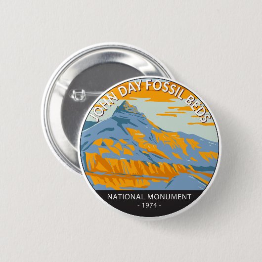 Badge Rond 5 Cm John Day Fossil Beds National Monument Oregon (Devant & derrière)