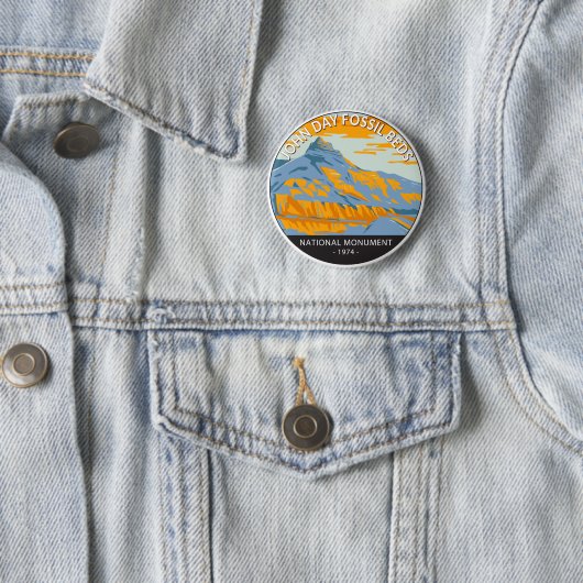 Badge Rond 5 Cm John Day Fossil Beds National Monument Oregon (En situation)