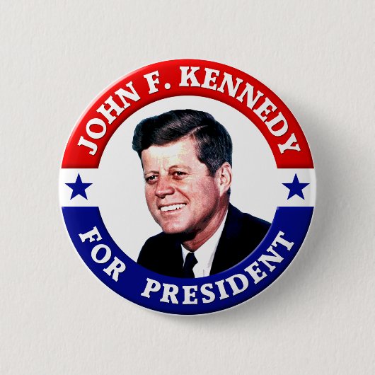 Badge Rond 5 Cm John F Kennedy Président (Devant)