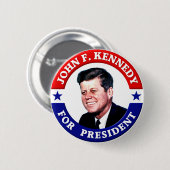 Badge Rond 5 Cm John F Kennedy Président (Devant & derrière)