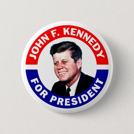 Badge Rond 5 Cm John F Kennedy Président (Devant)