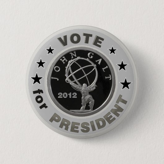 Badge Rond 5 Cm John Galt pour le président (Devant)