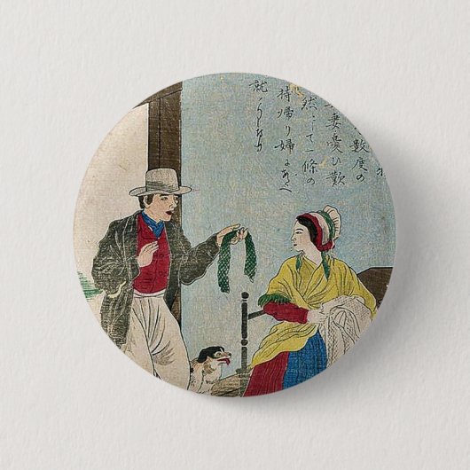 Badge Rond 5 Cm John Heathcoat, inventeur de la machine à tricoter (Devant)