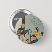 Badge Rond 5 Cm John Heathcoat, inventeur de la machine à tricoter (Devant & derrière)