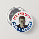 Badge Rond 5 Cm JOHN KENNEDY - bouton (Devant & derrière)