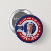 Badge Rond 5 Cm John Kerry pour le président 2016 (Devant & derrière)