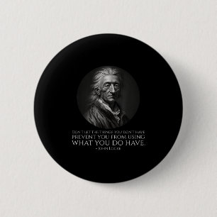 Badge Rond 5 Cm John Locke Citation - Philosophie politique Clical