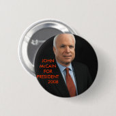 Badge Rond 5 Cm John McCain (Devant & derrière)
