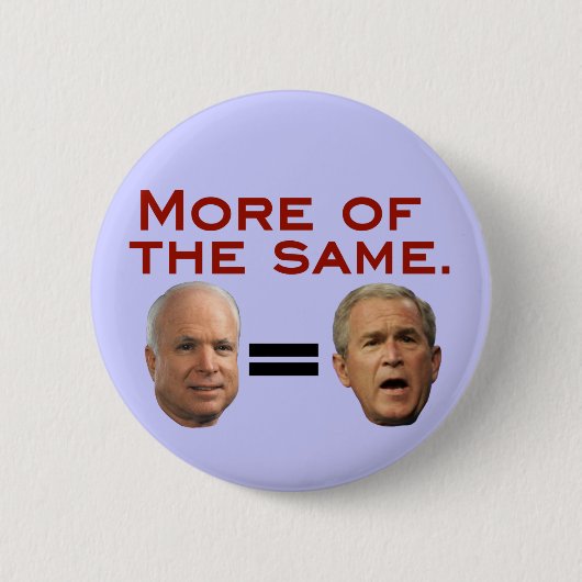 Badge Rond 5 Cm John McCain = George W. Bush (Devant)