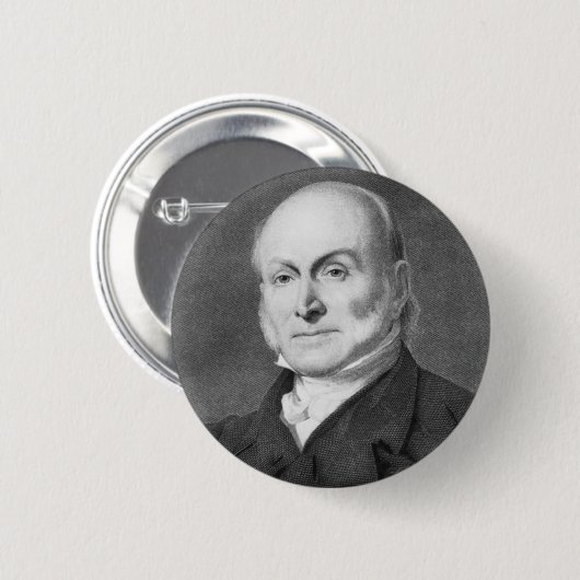 Badge Rond 5 Cm John Quincy Adams (Devant & derrière)