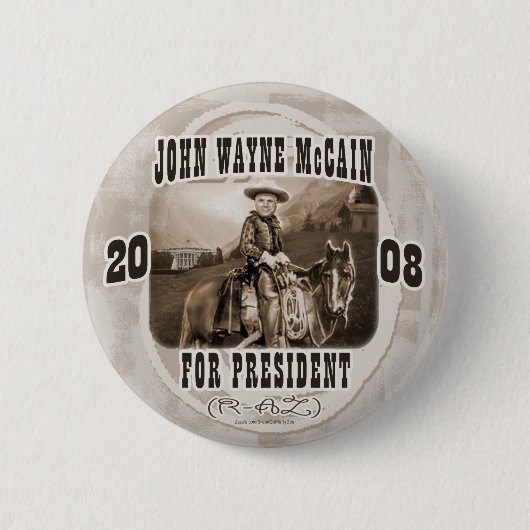 Badge Rond 5 Cm John Wayne McCain '08 (Devant)