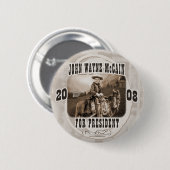 Badge Rond 5 Cm John Wayne McCain '08 (Devant & derrière)