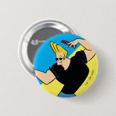 Badge Rond 5 Cm Johnny Bravo Coiffure (Devant & derrière)