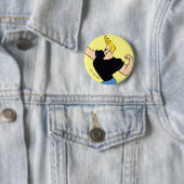 Badge Rond 5 Cm Johnny Bravo Flexing (En situation)