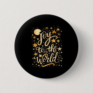 Badge Rond 5 Cm Joie au monde de Noël chrétien Jésus Nativité