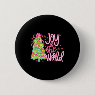 Badge Rond 5 Cm Joie au monde Jésus chrétien arbre de Noël vacance