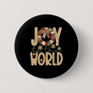 Badge Rond 5 Cm Joie au monde Jésus chrétien flocon de neige Noël