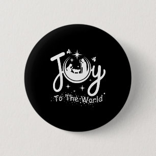 Badge Rond 5 Cm Joie au monde Jésus Noël Scène de la Nativité Fa